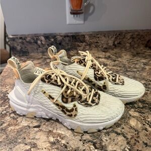 Nike react sneaker - 6.5 - Leopard Print Sneakers with Cream Accents